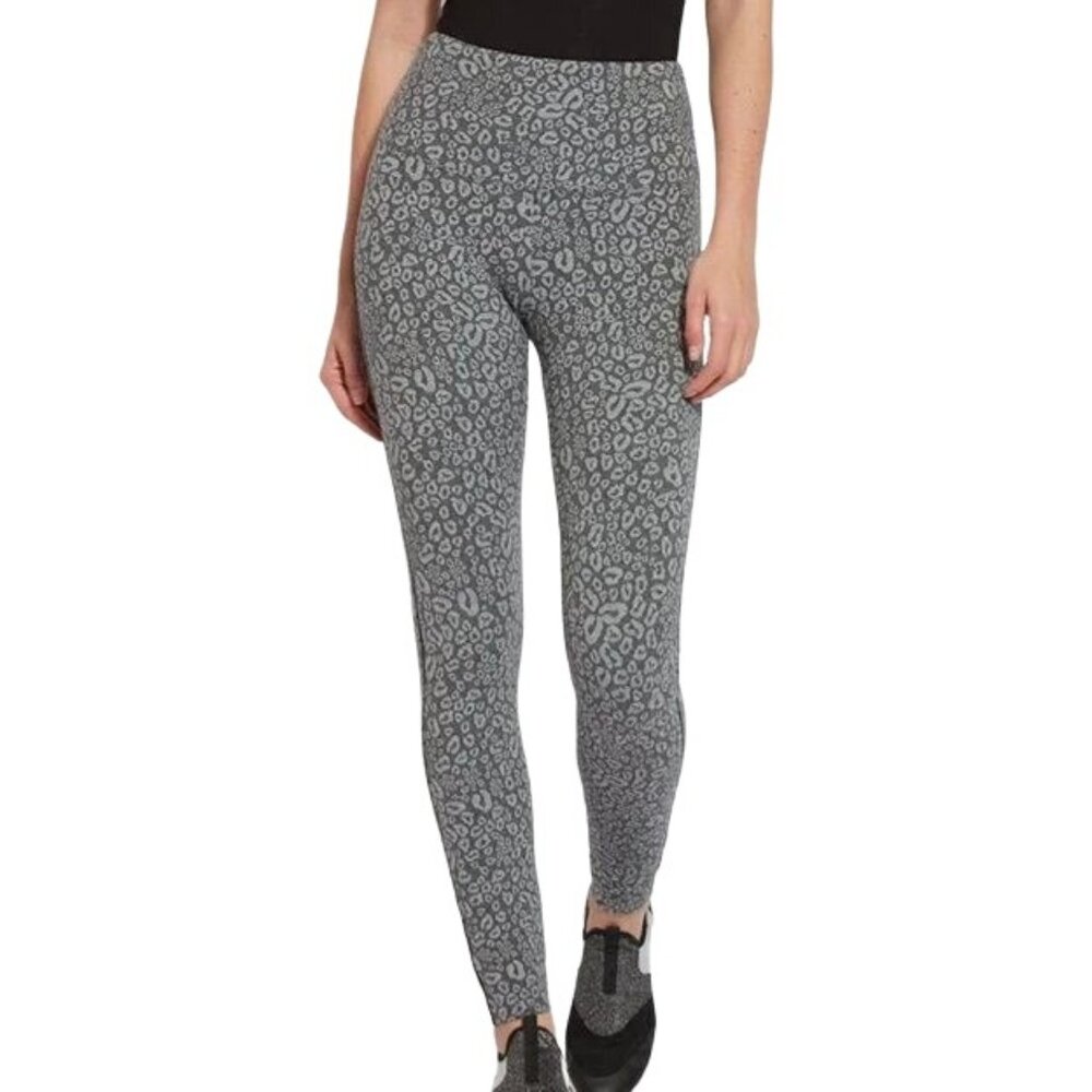 NEW Lyssé Jacquard Leggings High Waisted Sculpting Fit, Charcoal Tabby, Size S‎